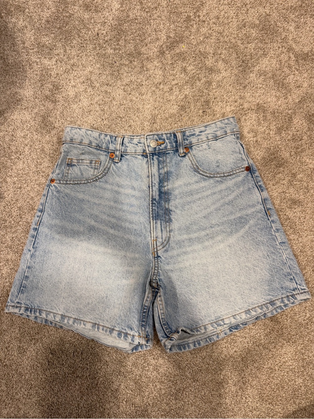 Zara Light Blue high waisted shorts mom